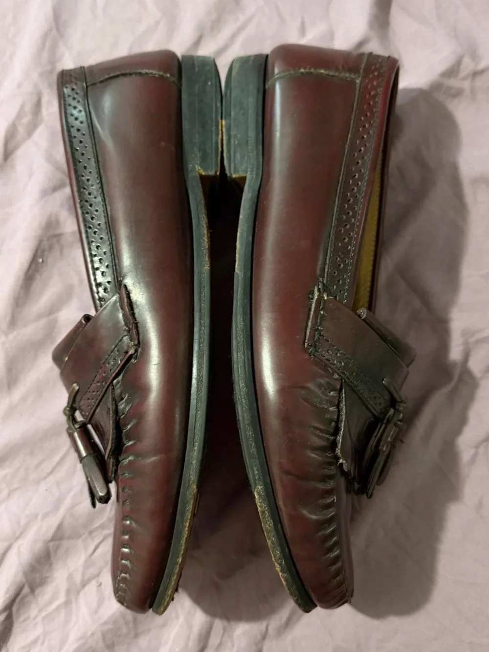 Men’s G.H. Bass Weejuns Tassell Burgundy Leather Loafers Size 10